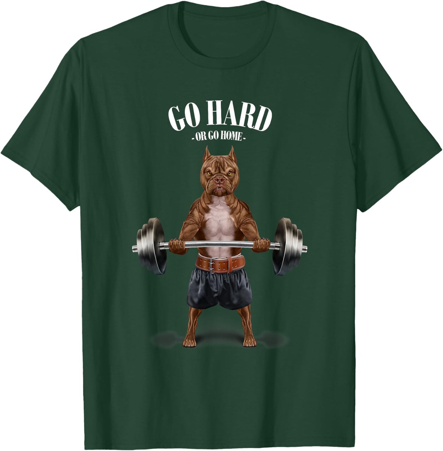 American Bully Dog Muscle Training Weightlifting Fitness Gym Men Women Girls Kids T-Shirt - T-Shirt | Forest