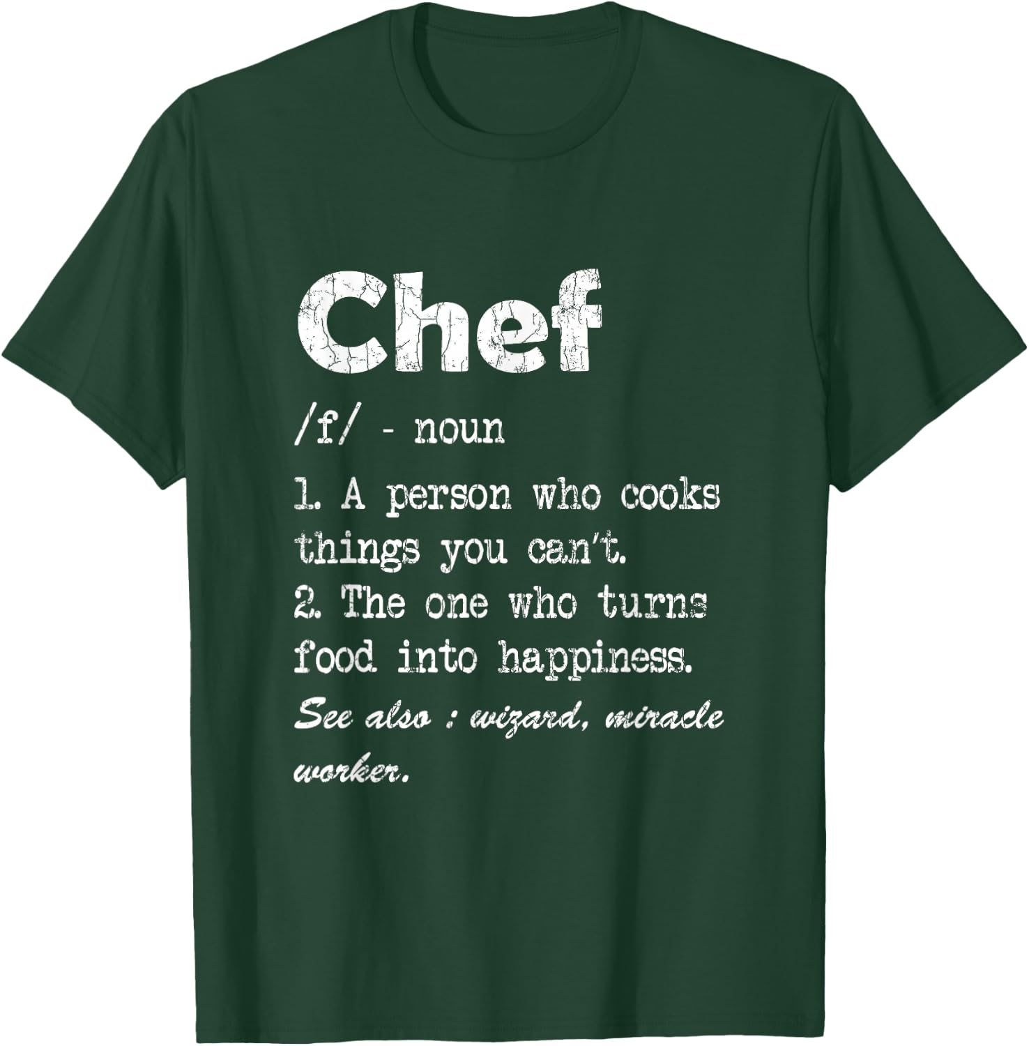 Chef Definition Funny Cook Cooking Graphic T-Shirt - T-Shirt | Forest