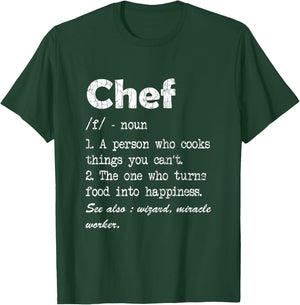 Chef Definition Funny Cook Cooking Graphic T-Shirt - T-Shirt | Forest