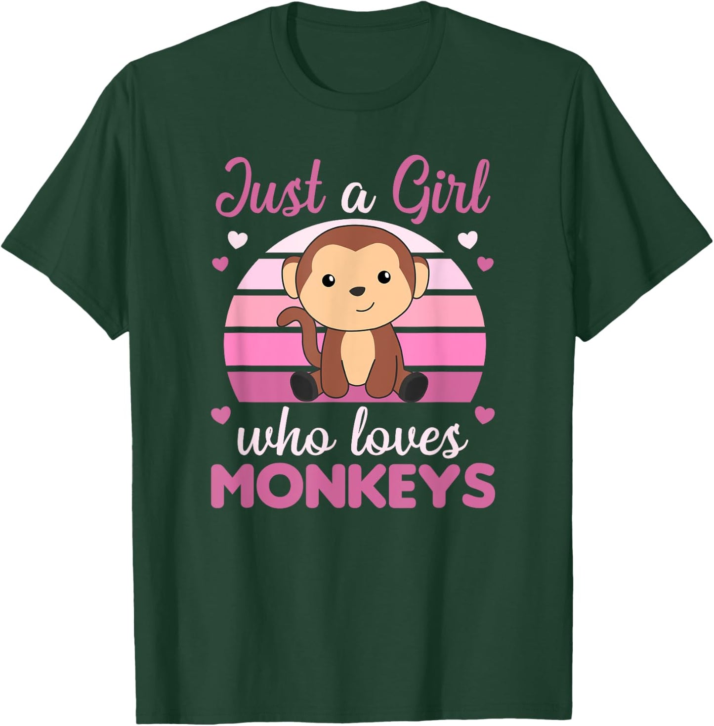 Just A Girl who loves Monkeys - Sweet Monkey T-Shirt - T-Shirt | Forest