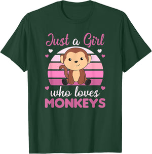 Just A Girl who loves Monkeys - Sweet Monkey T-Shirt - T-Shirt | Forest
