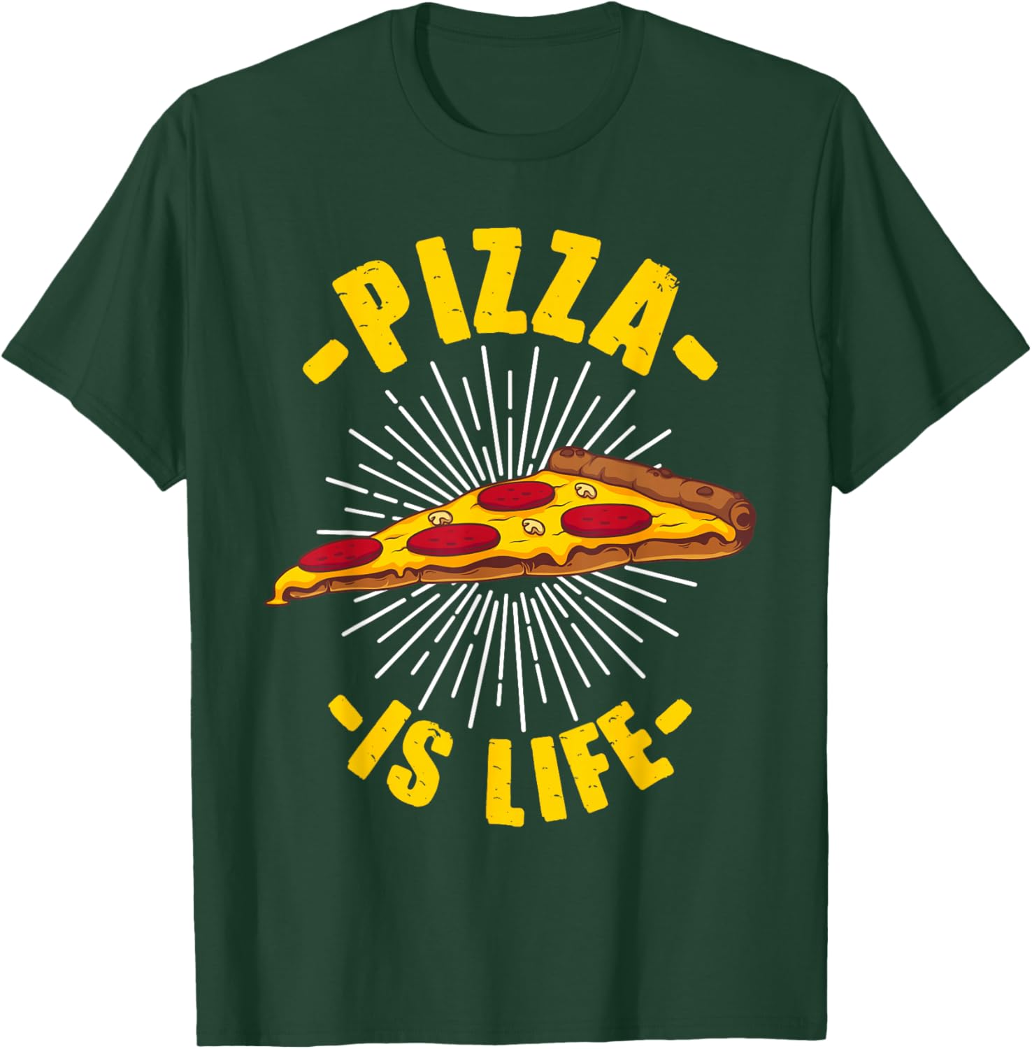 Funny Pizza Gift Pizza Lovers Boys Girls Pizza Is Life T-Shirt - T-Shirt | Forest