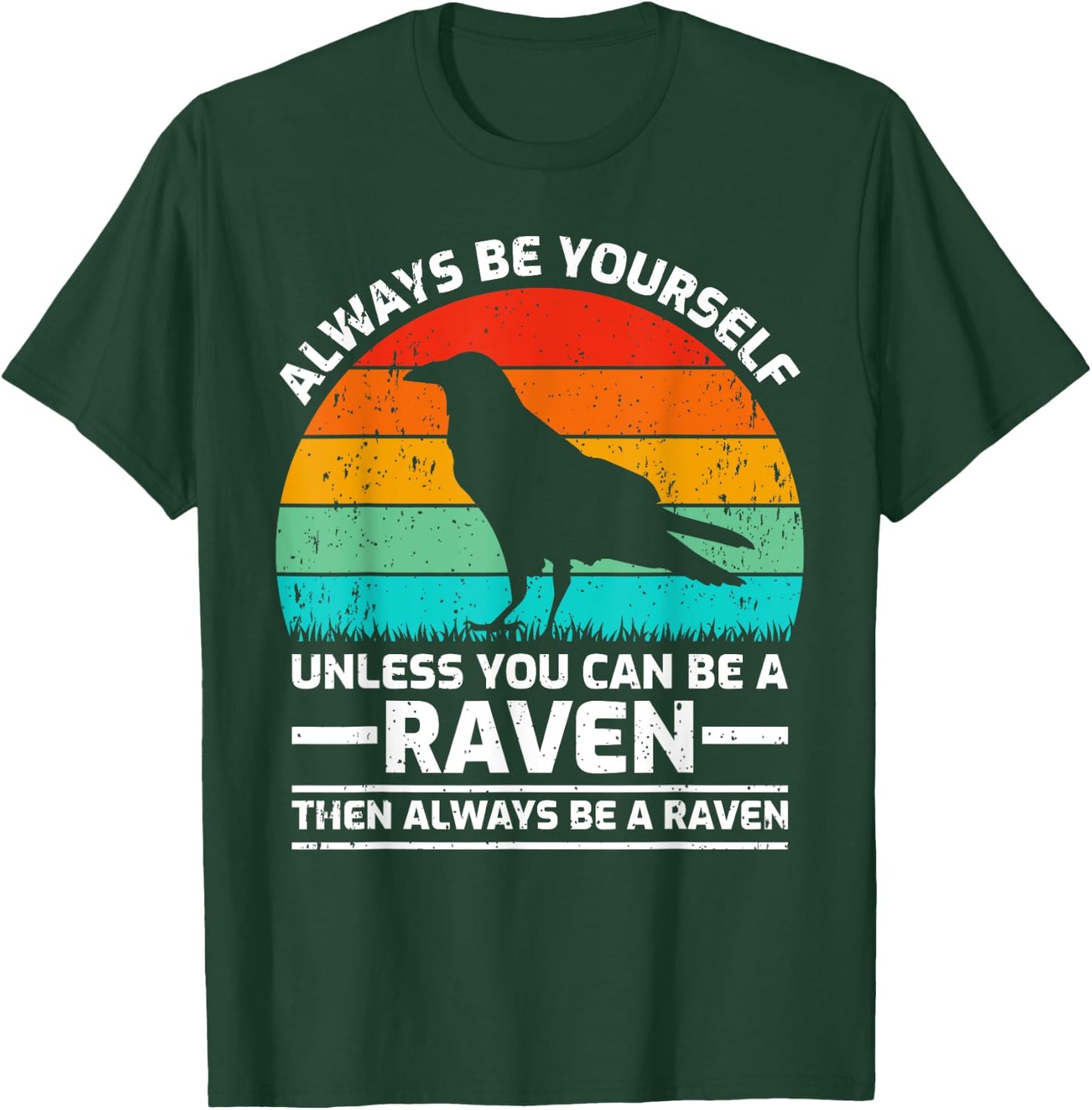 Vintage Raven Bird Lover Retro Cute Raven T-Shirt - T-Shirt | Forest