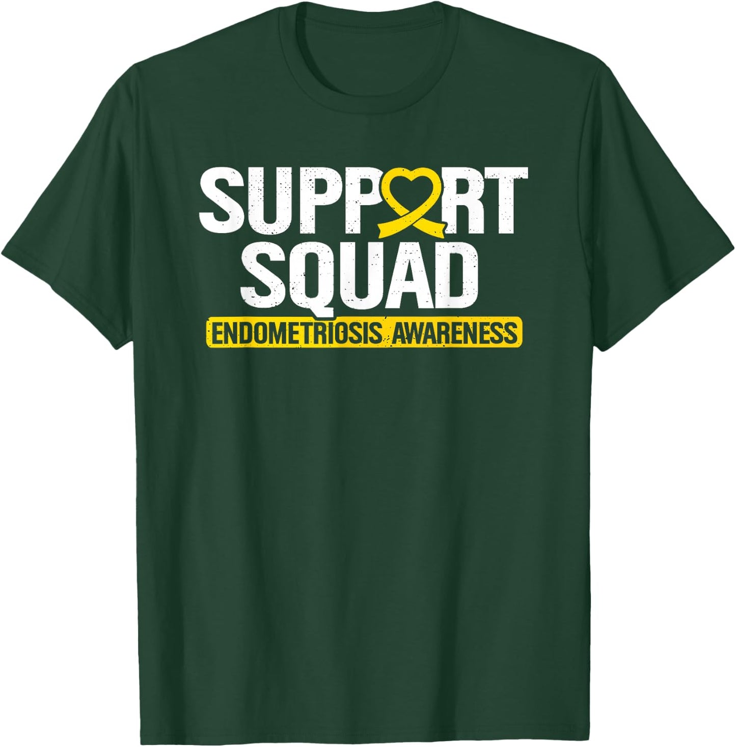 Endometriosis Support Squad Yellow Ribbon Endo Warrior T-Shirt - T-Shirt | Forest