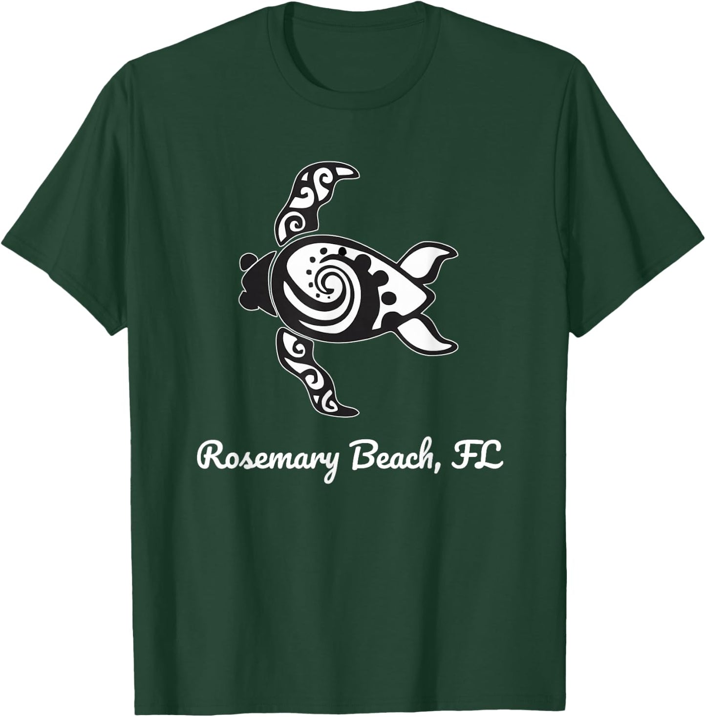 Beach Rosemary, FL Tribal Art Sea Turtle T-Shirt - T-Shirt | Forest
