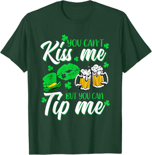 St Patrick's Day Lucky Shamrock Waitress Bartender Waiter T-Shirt - T-Shirt | Forest