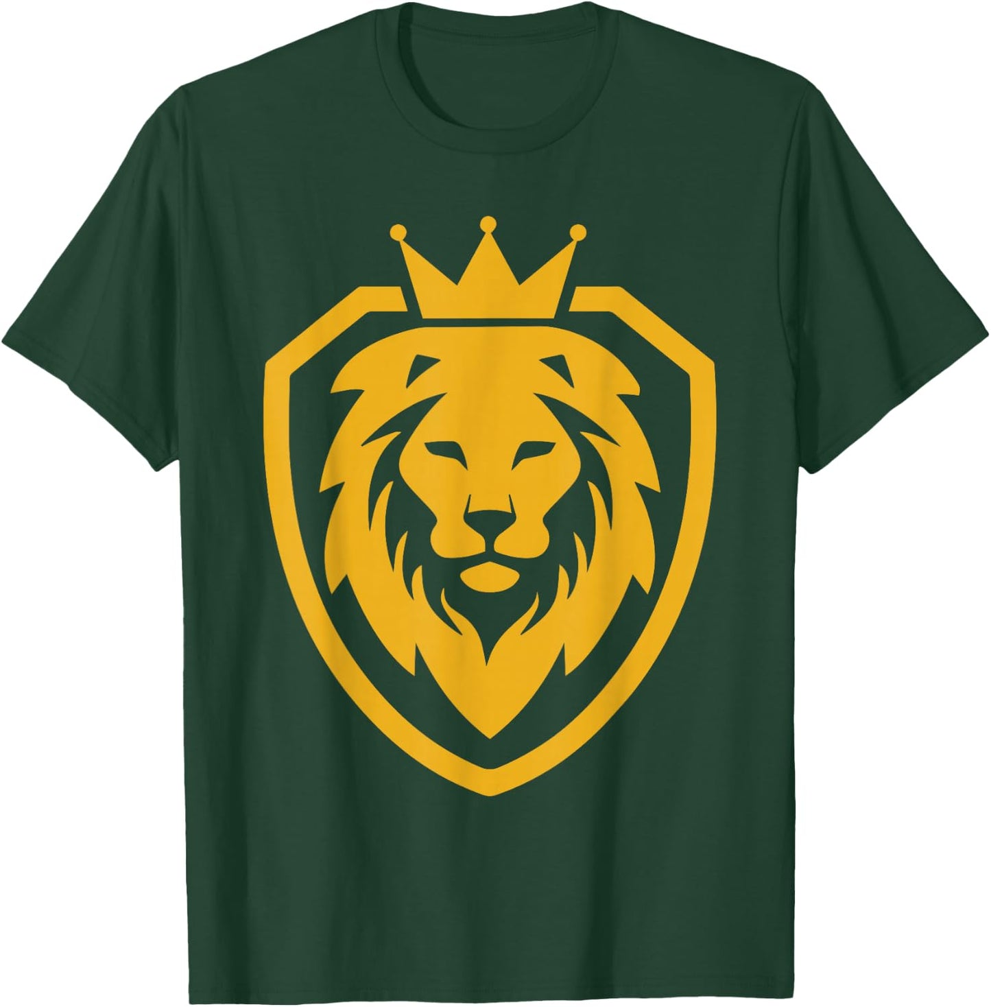 The King Lion Shield, Wild Lion Graphic Design Logo T-Shirt - T-Shirt | Forest