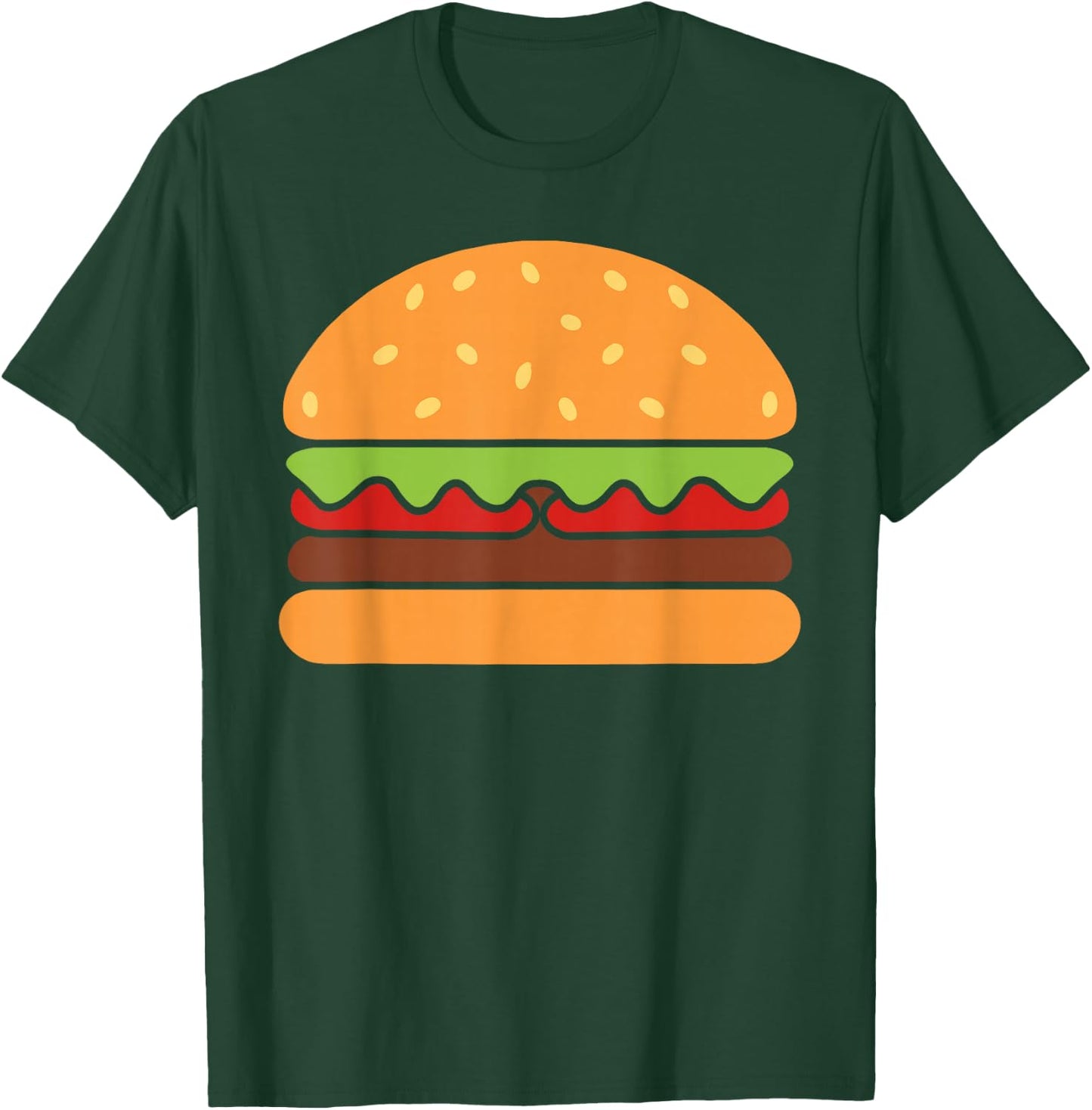 Cool Hamburger Art Men Women Minimalist Burger Cheeseburger T-Shirt - T-Shirt | Forest