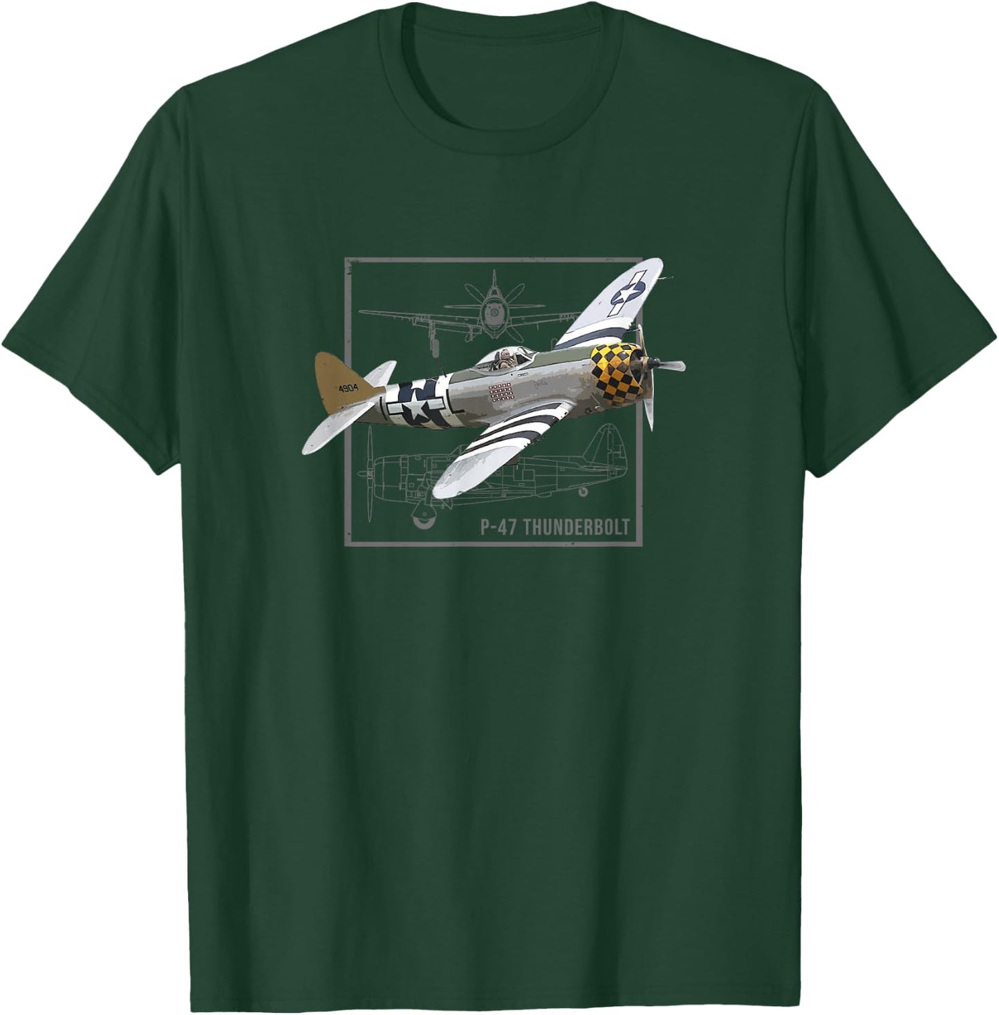 Republic P-47 Thunderbolt | WW2 Fighter Plane T-Shirt - T-Shirt | Forest
