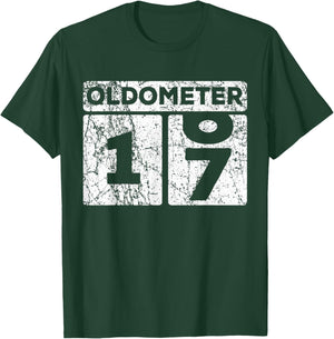 Oldometer 16-17 Car Odometer Funny 17th Birthday T-Shirt - T-Shirt | Forest
