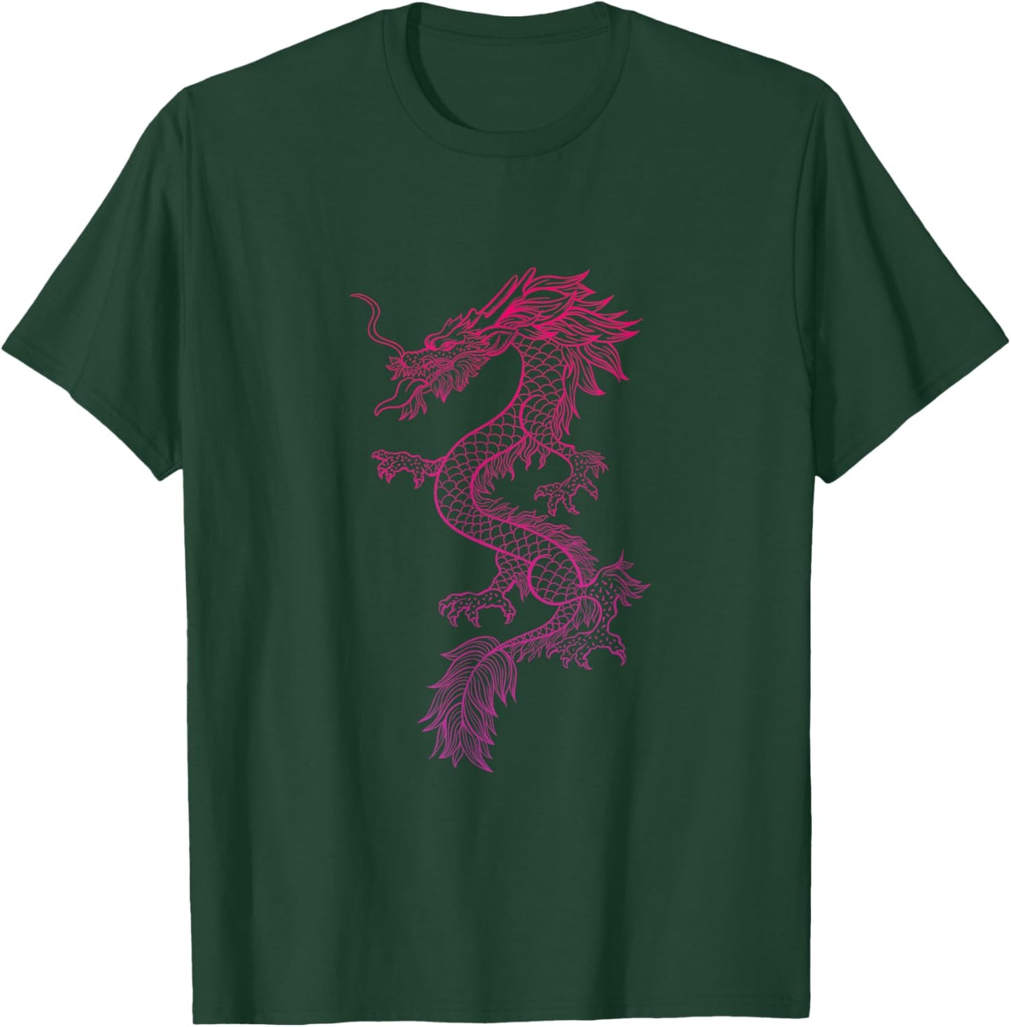 Red Japanese Dragon y2k Aesthetic Grunge 90s Chinese Dragon T-Shirt - T-Shirt | Forest