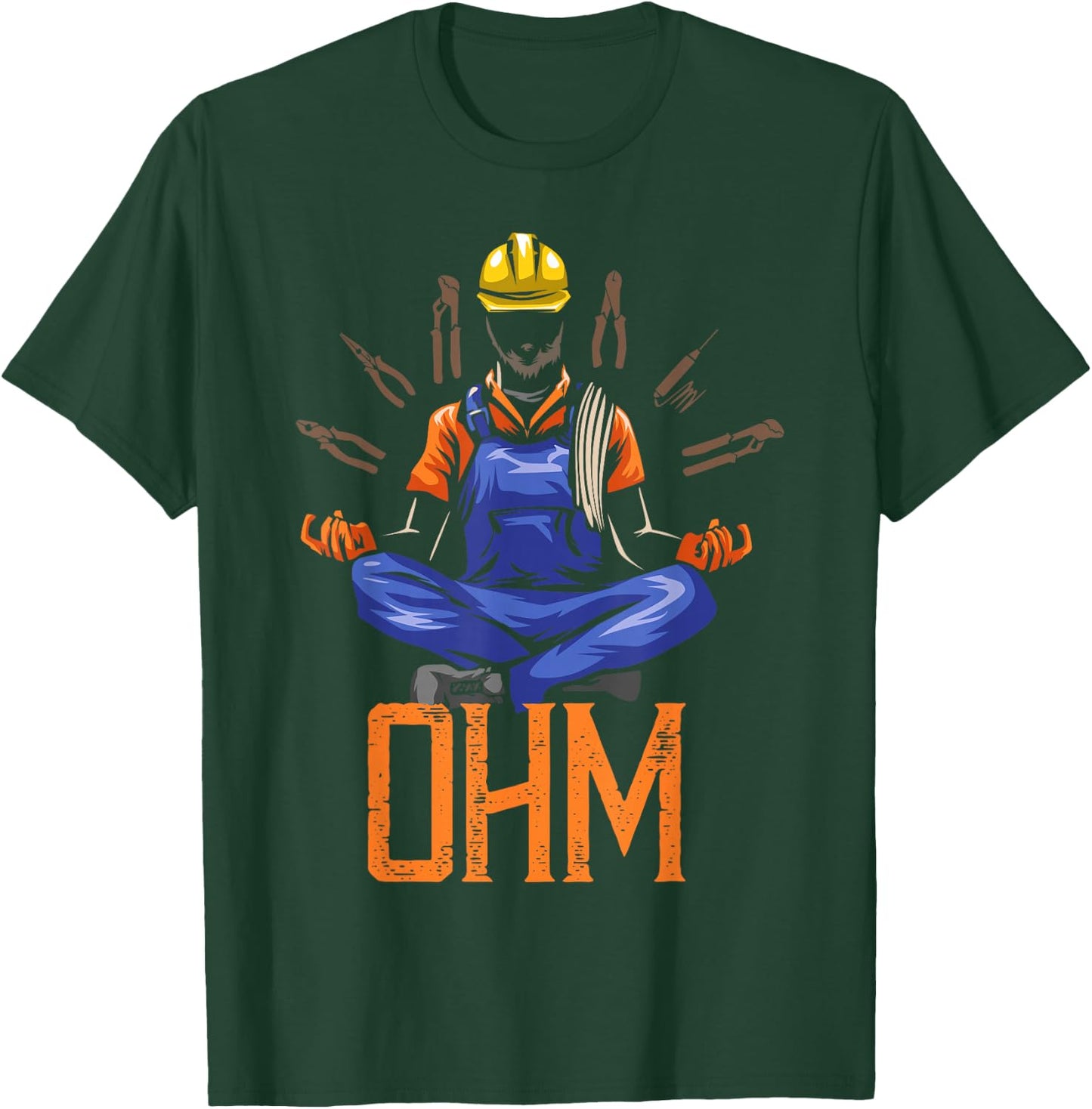 Ohm Meditating Funny Electrician Quote T-Shirt - T-Shirt | Forest