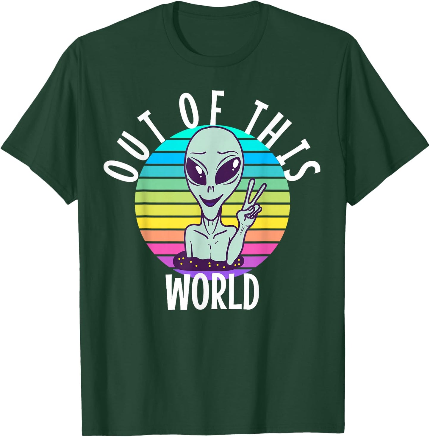 Funny Alien and UFO Space Apparel Out of This World - -Adults, -Kids - Black - Short Sleeve - Alien-Themed - Cotton, Polyester - Small T-Shirt - T-Shirt | Forest