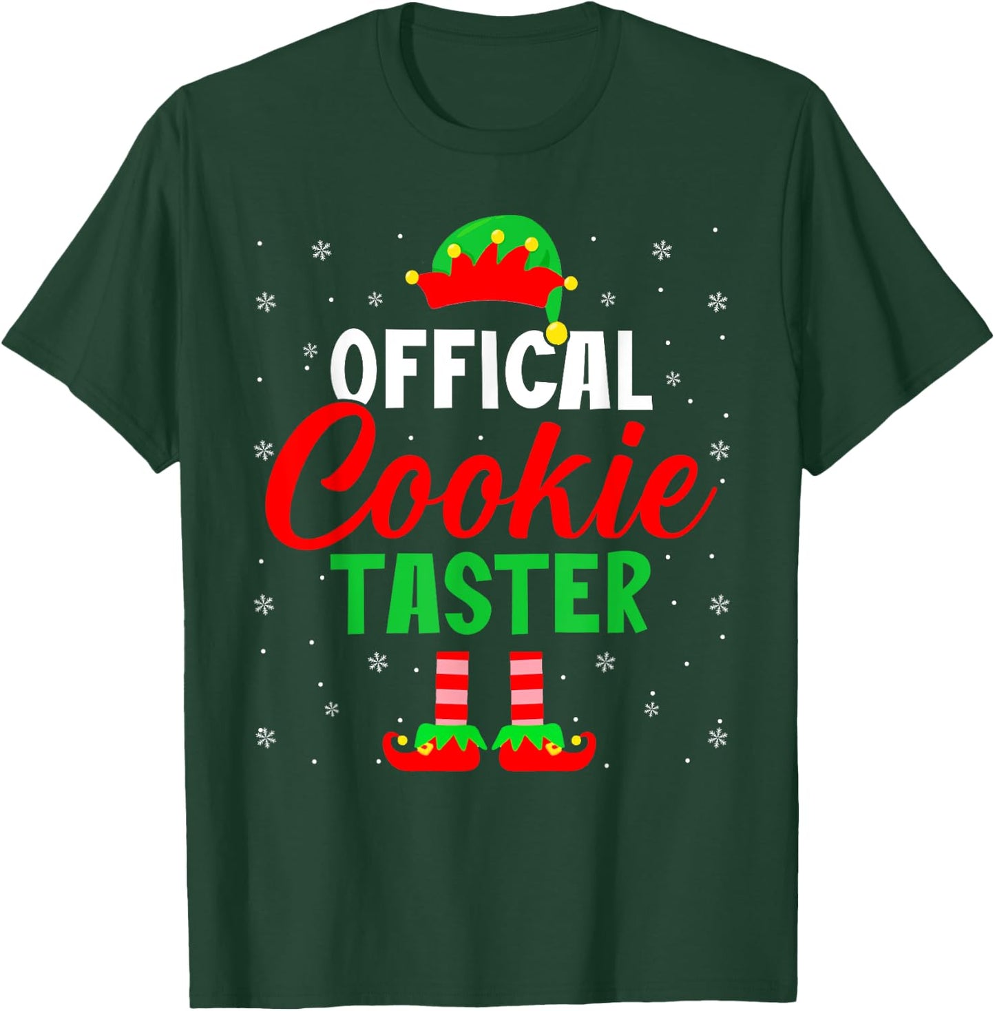 Official Cookie Taster Christmas ELF Matching Family Group T-Shirt - T-Shirt | Forest