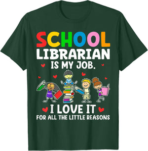 Kindergarten Elementary School Librarian Cute Back To School T-Shirt - T-Shirt | Forest