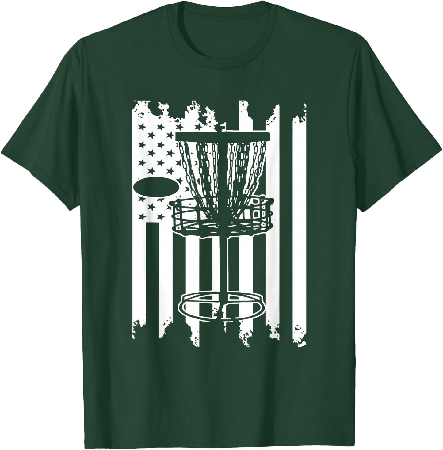 Disc Golf USA Flag T-Shirt - T-Shirt | Forest