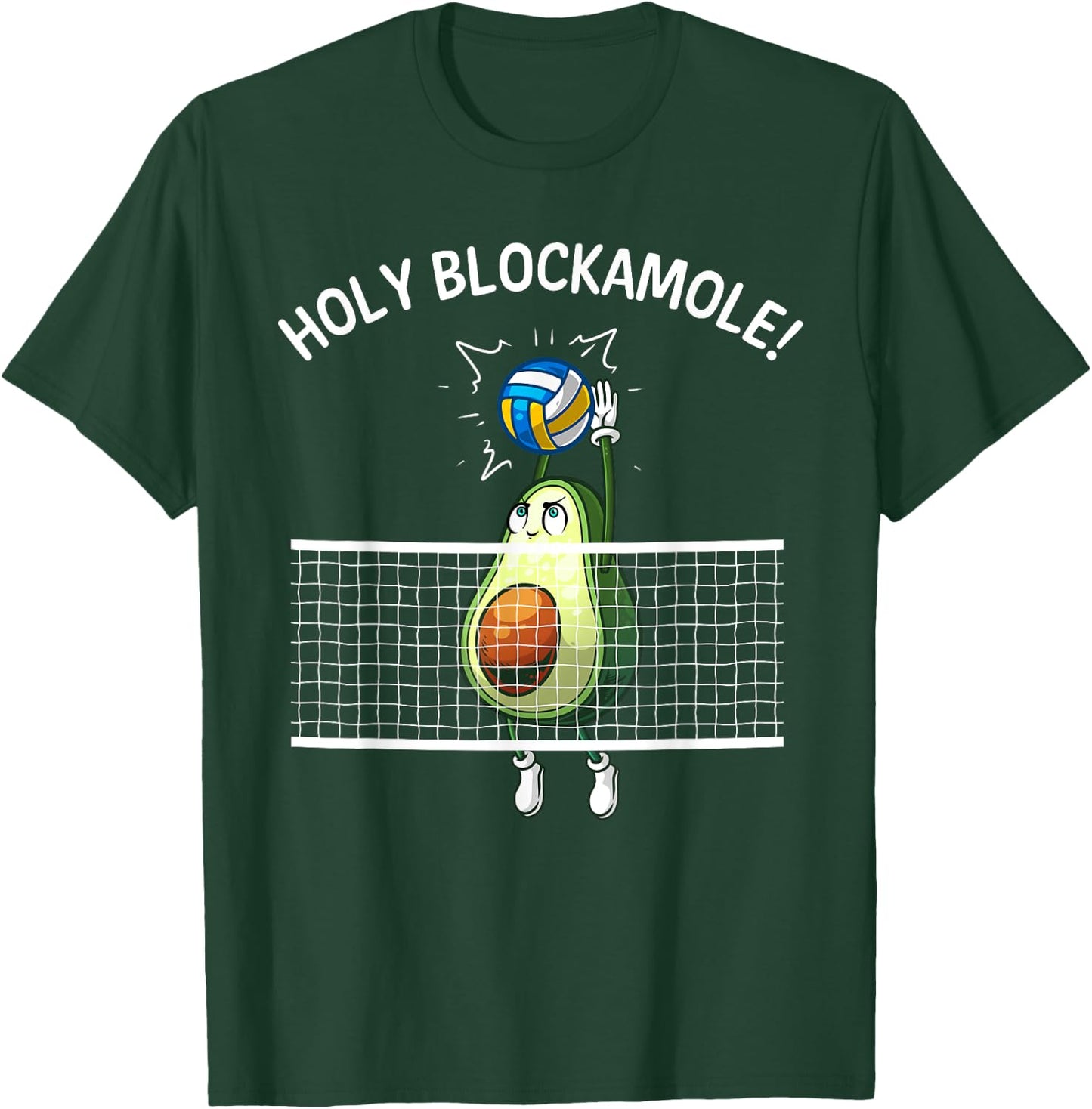 Funny Volleyball Women Holy Guacamole Player Blocker T-Shirt - T-Shirt | Forest