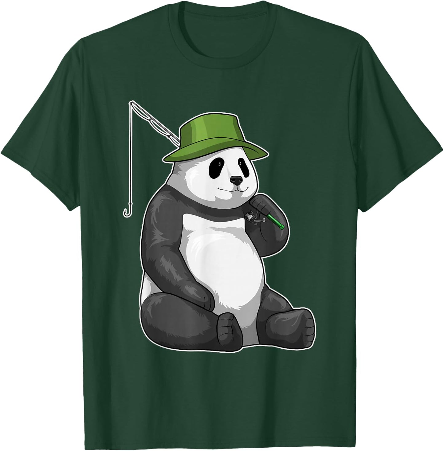 Panda Angler Fishing rod Fishing T-Shirt - T-Shirt | Forest