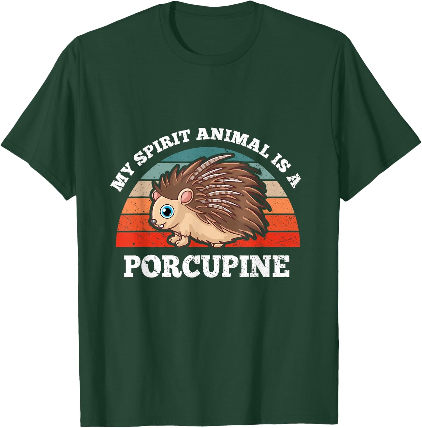 Retro Vintage My Spirit Animal Is A Porcupine T-Shirt - T-Shirt | Forest
