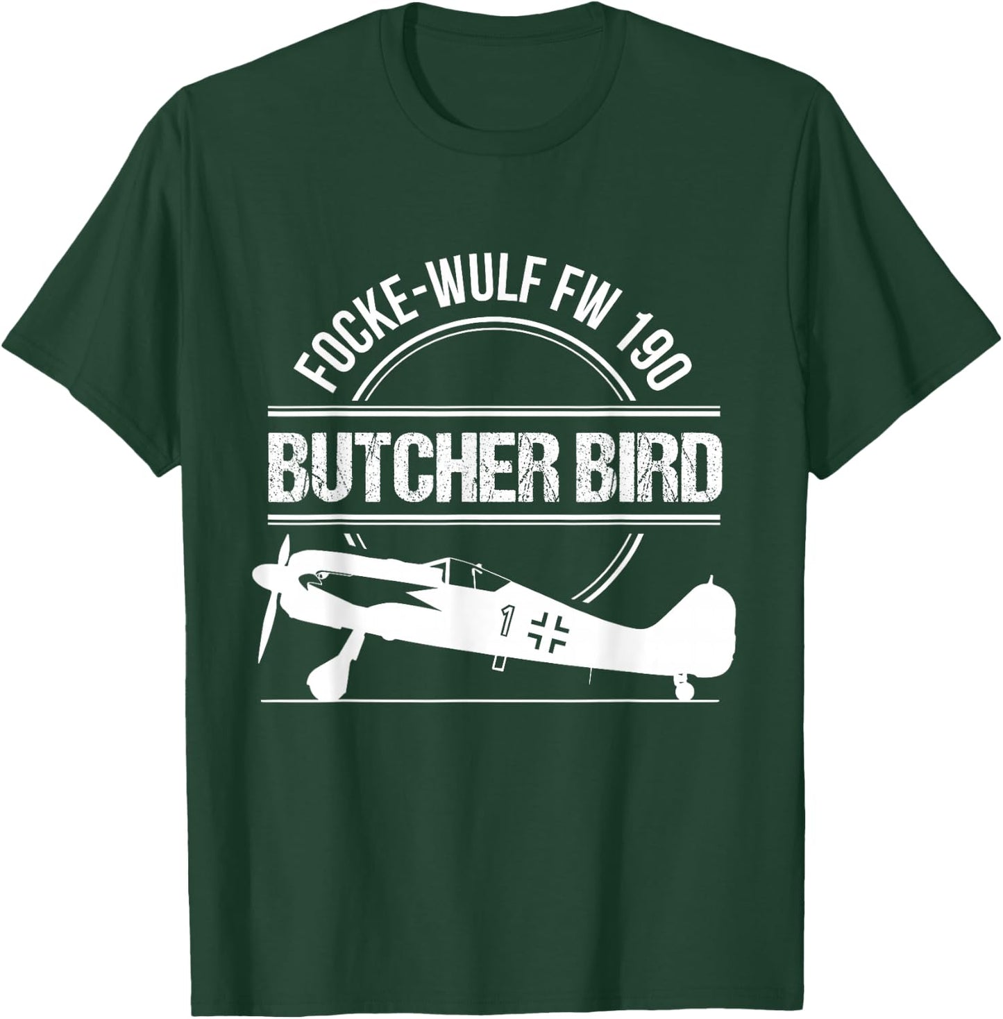 Focke Wulf FW 190 Butcherbird Warbird Fighter Aircraft Shirt T-Shirt - T-Shirt | Forest