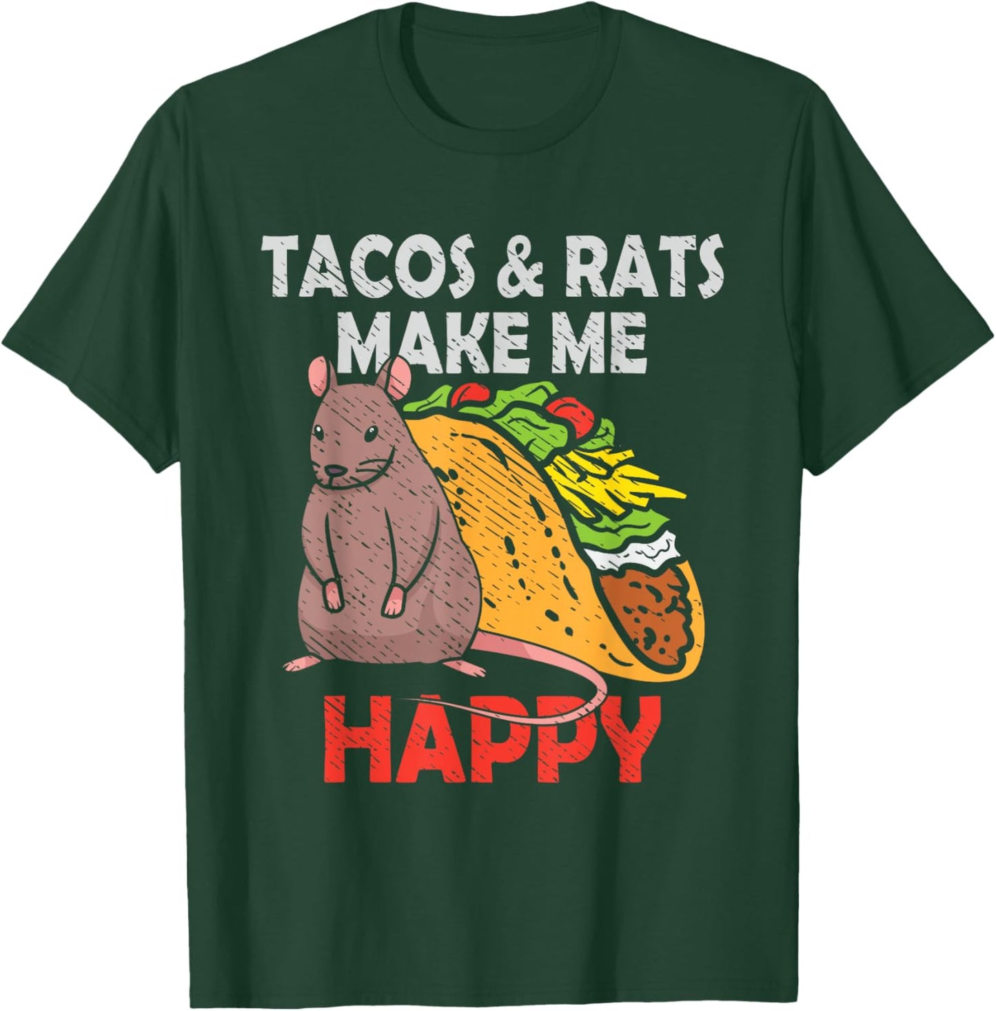 Tacos And Rats Cute Pet Rat Lover Mexican Food Mexico T-Shirt - T-Shirt | Forest