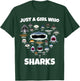 Just A Girl Shark Face T-Shirt - T-Shirt | Forest