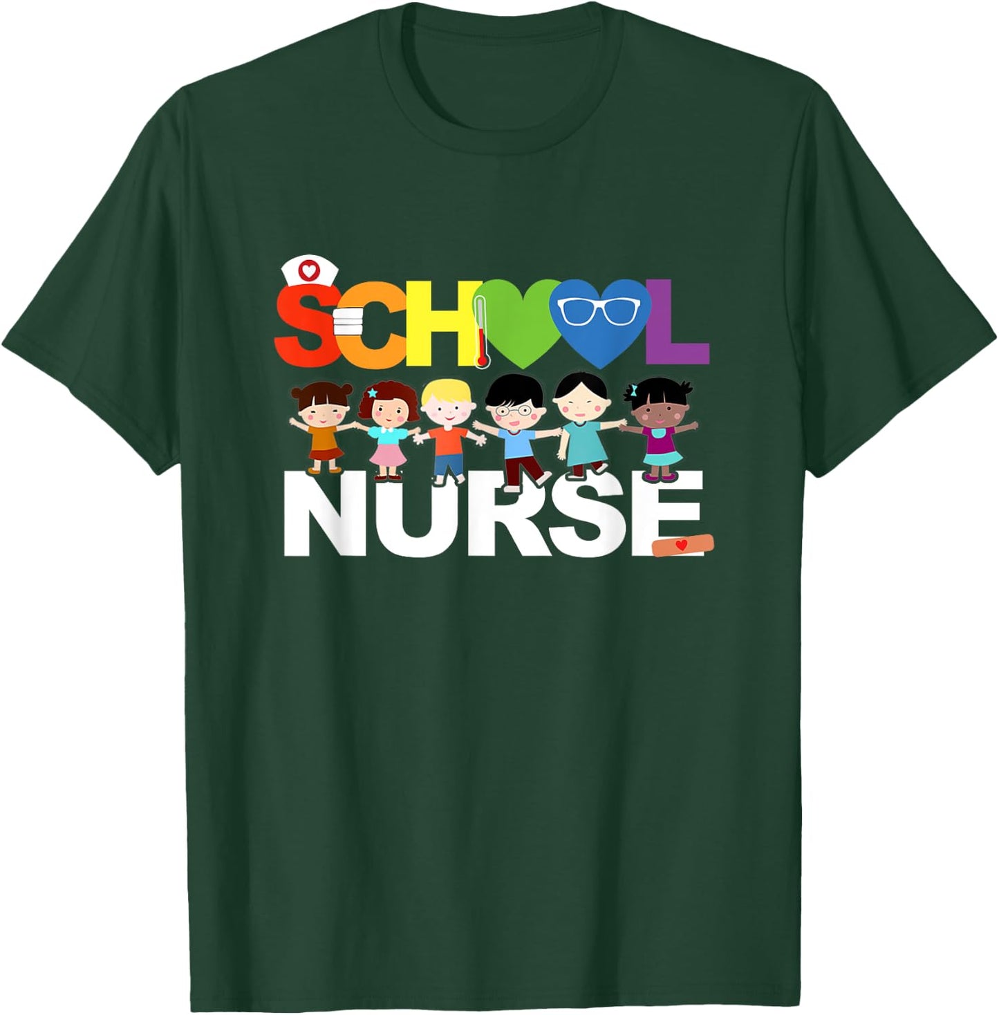 Elementary School Registered Nurse Back To School Nursing T-Shirt - T-Shirt | Forest