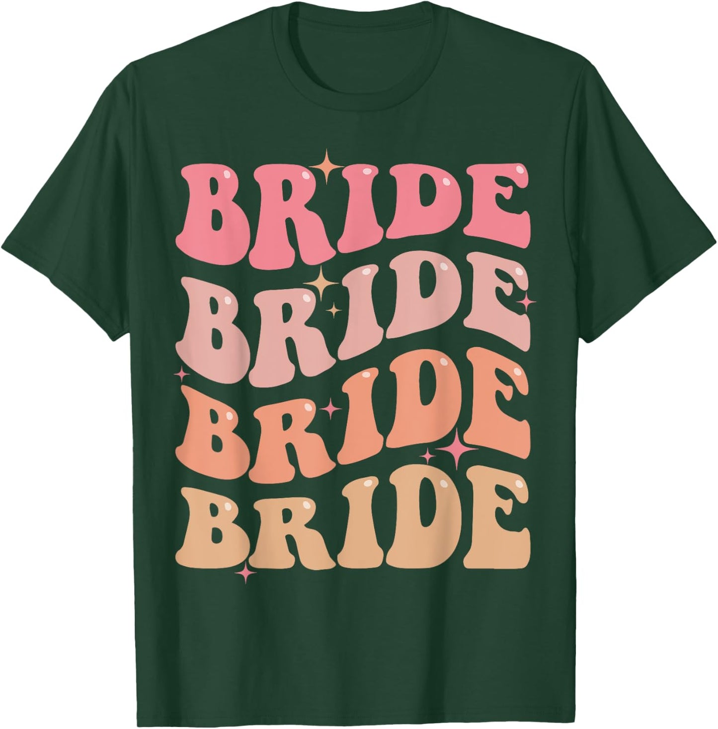 Retro Bride Groovy Theme Bridal Shower Bachelorette Party T-Shirt - T-Shirt | Forest