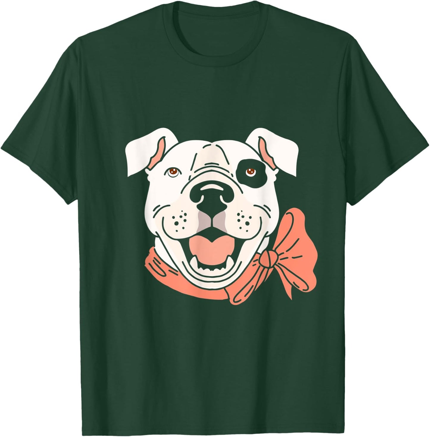 White with a Black Stain on a Eye and Brown Eyes, Pitbull T-Shirt - T-Shirt | Forest