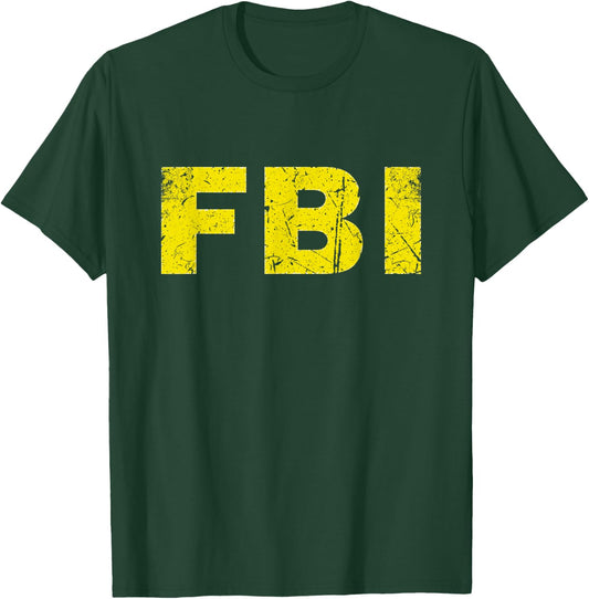 Federal Bureau of Investigation FBI Costume Distressed T-Shirt - T-Shirt | Forest