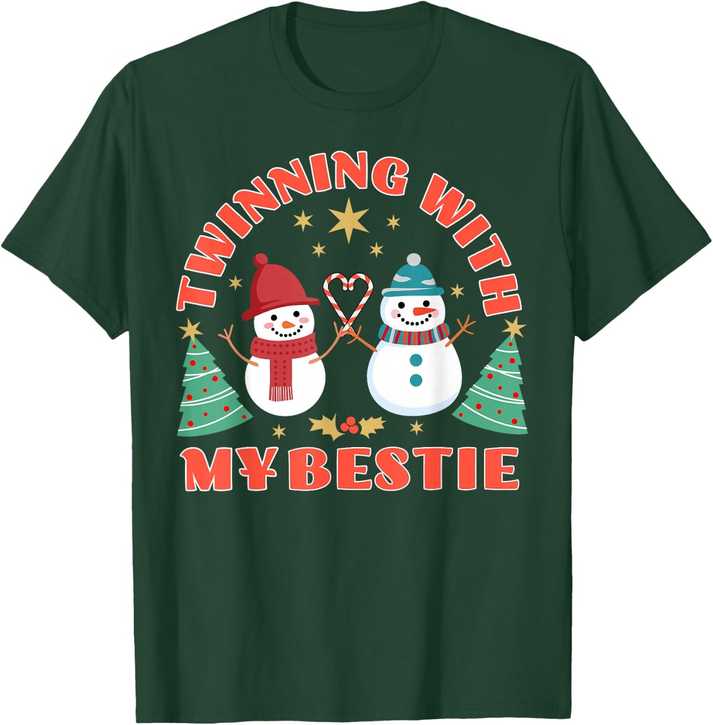 Spirit Week Christmas Twinning With My Bestie Twin Day Girls T-Shirt - T-Shirt | Forest