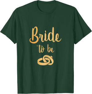 Bride to be Women's T Shirt Golden Style Wedding Rings T-Shirt - T-Shirt | Forest