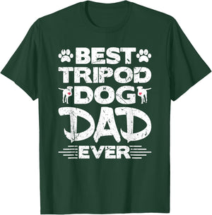 Best Tripod Dog Dad Ever Amputee Three Legged Dog Adoption T-Shirt - T-Shirt | Forest