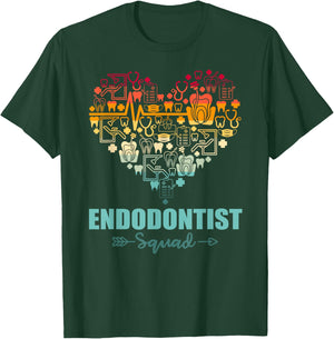 Endodontist Heart Funny Vintage Endodontic Dental T-Shirt - T-Shirt | Forest