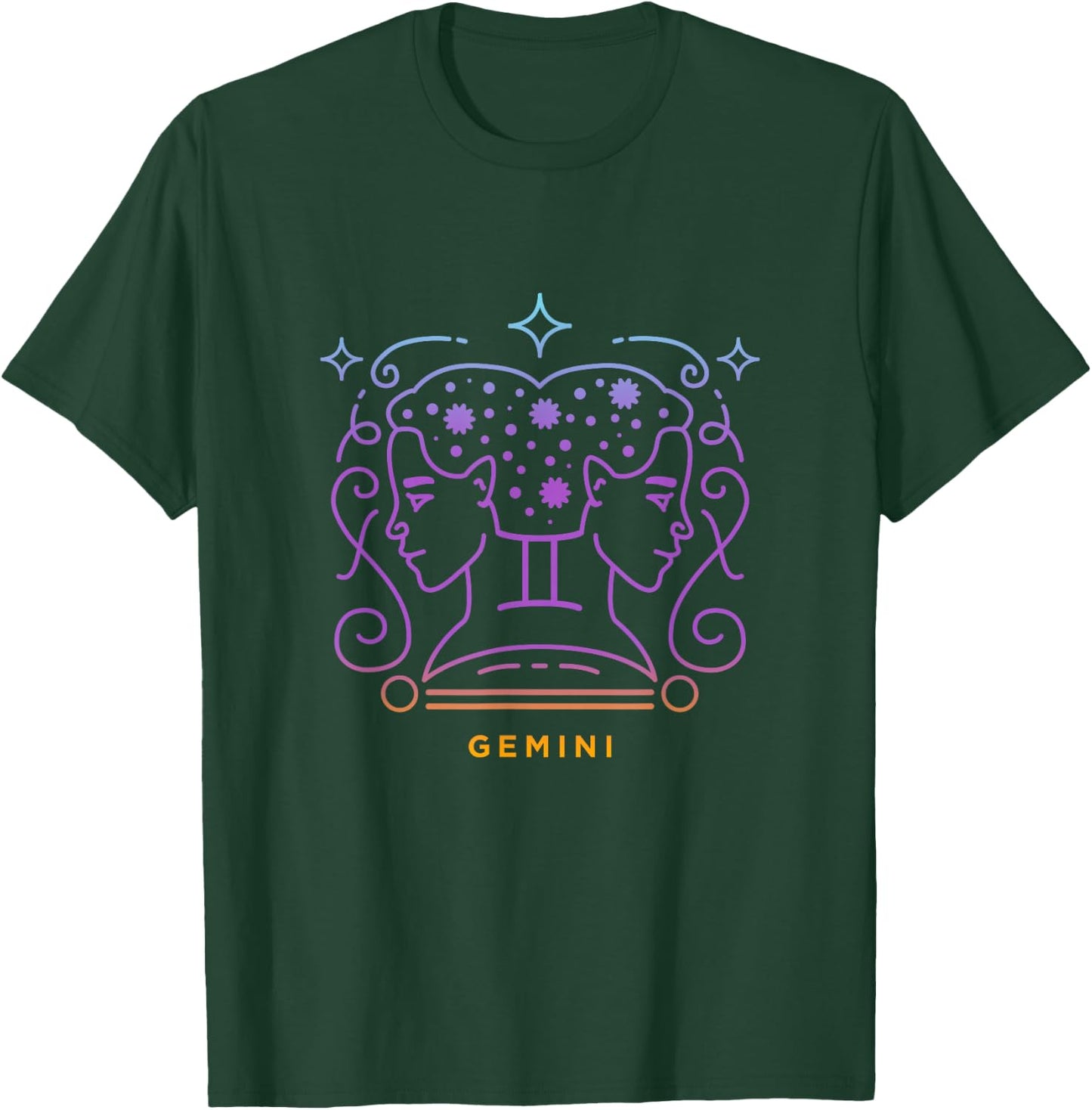 Gemini Twins Zodiac Symbol Astrology T-Shirt - T-Shirt | Forest