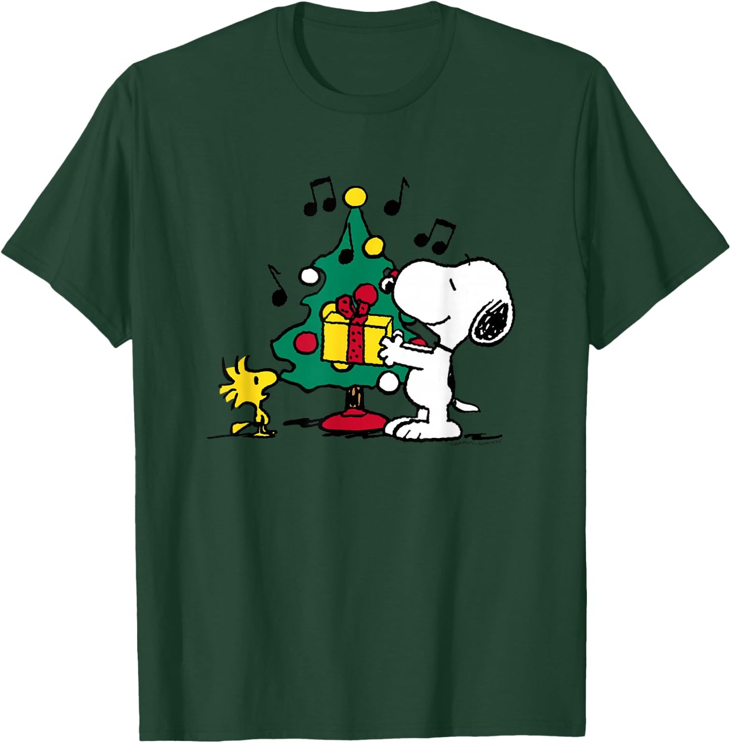 Peanuts - Snoopy & Woodstock Christmas Tree T-Shirt - T-Shirt | Forest
