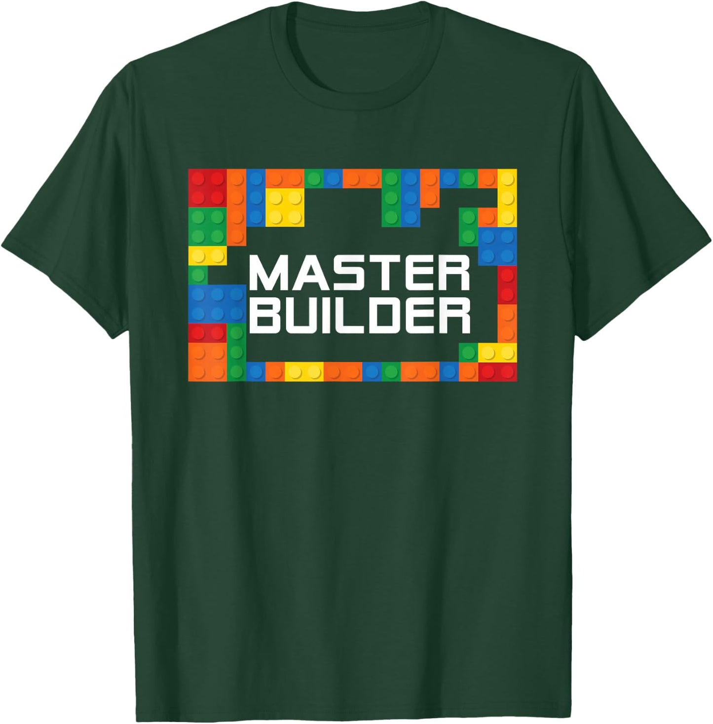 Master Builder Engineer Big Building Blocks Build Children T-Shirt - T-Shirt | Forest