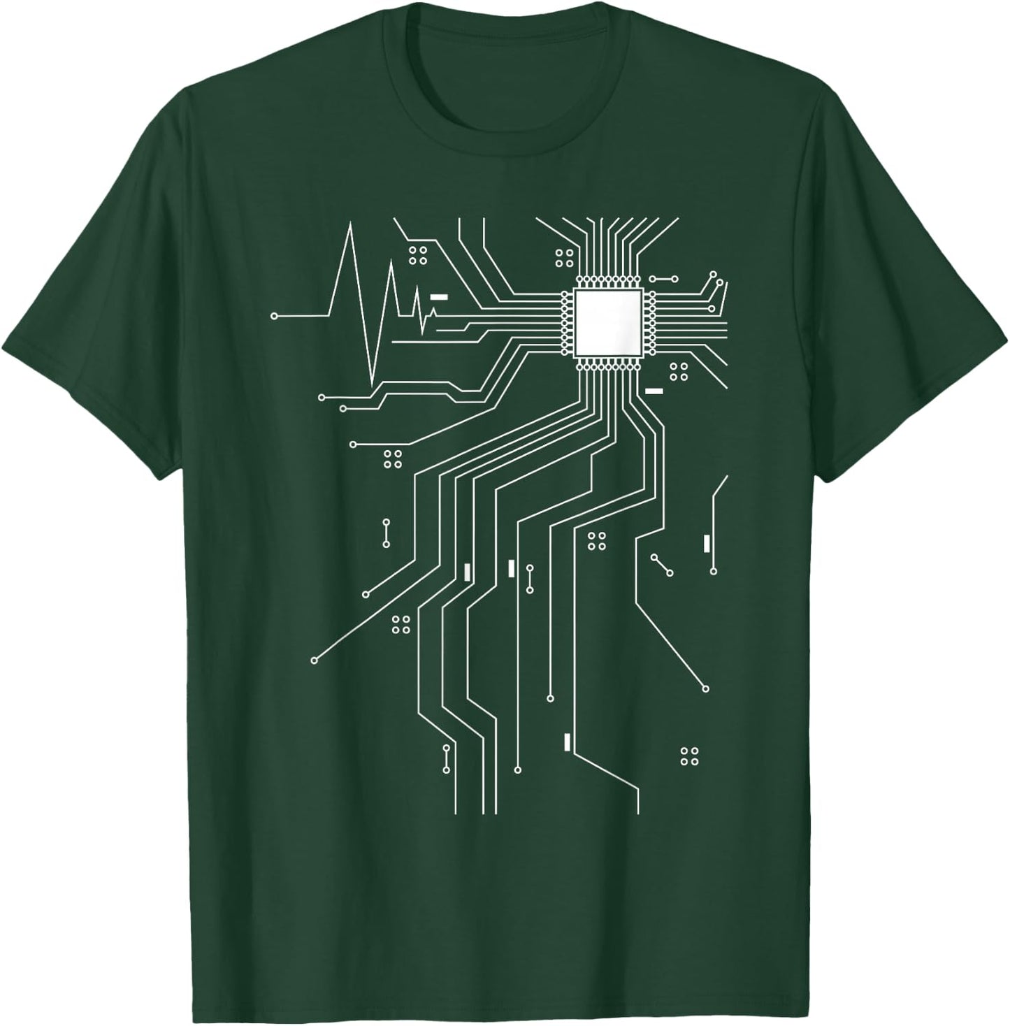 Computer Scientist Programmer CPU Heart Board Funny Nerd T-Shirt - T-Shirt | Forest