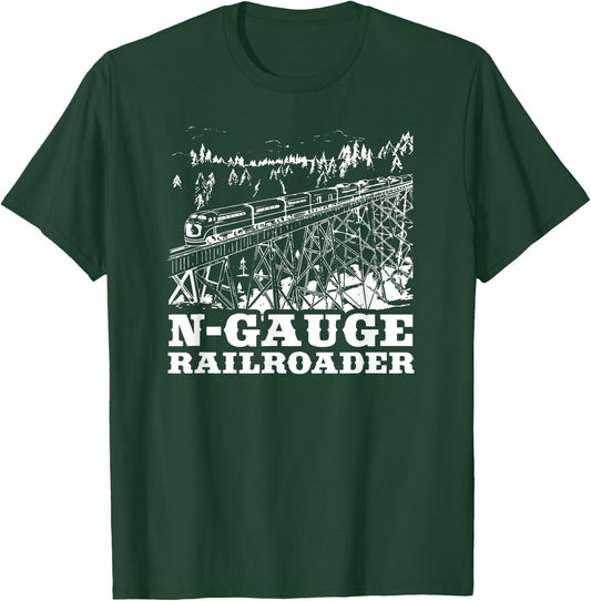 Model Train N Gauge Railroad Model Railway Train N Scale T-Shirt - T-Shirt | Forest