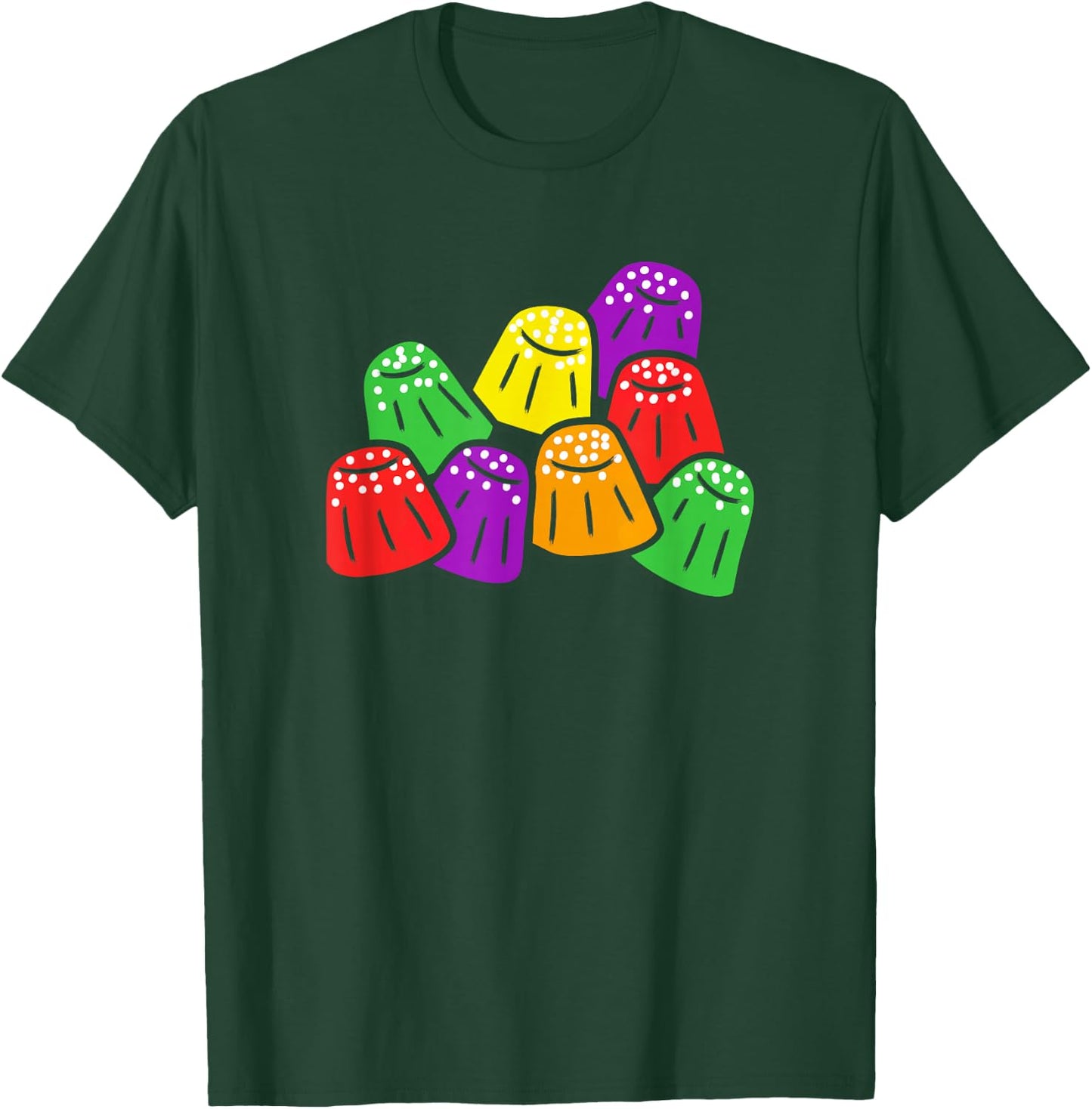 Gumdrops Jelly Candies Simple Wordless Bright Colors Graphic T-Shirt - T-Shirt | Forest
