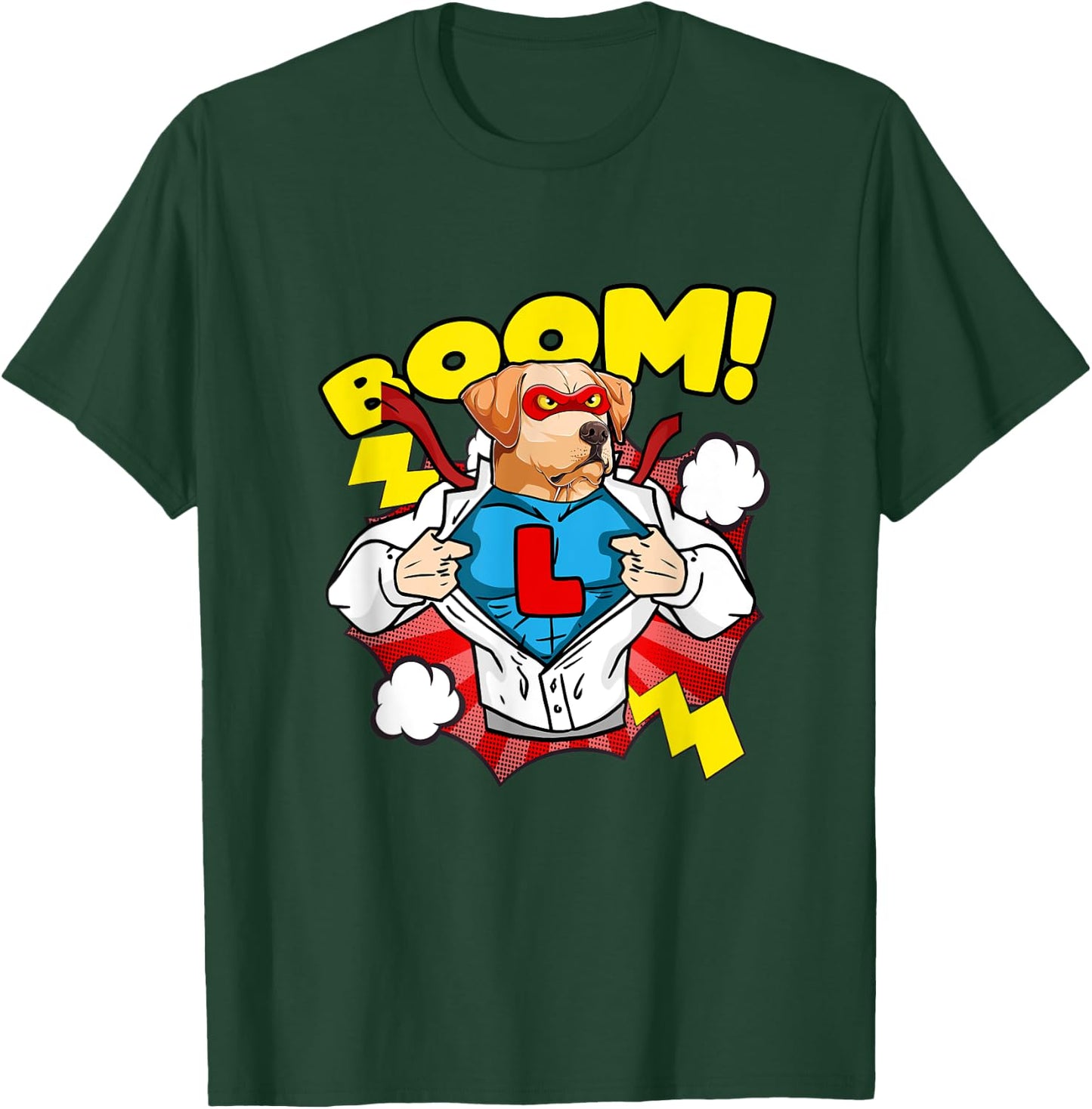Labrador as Comic Super Hero Dog Men Women Kids T-Shirt - T-Shirt | Forest