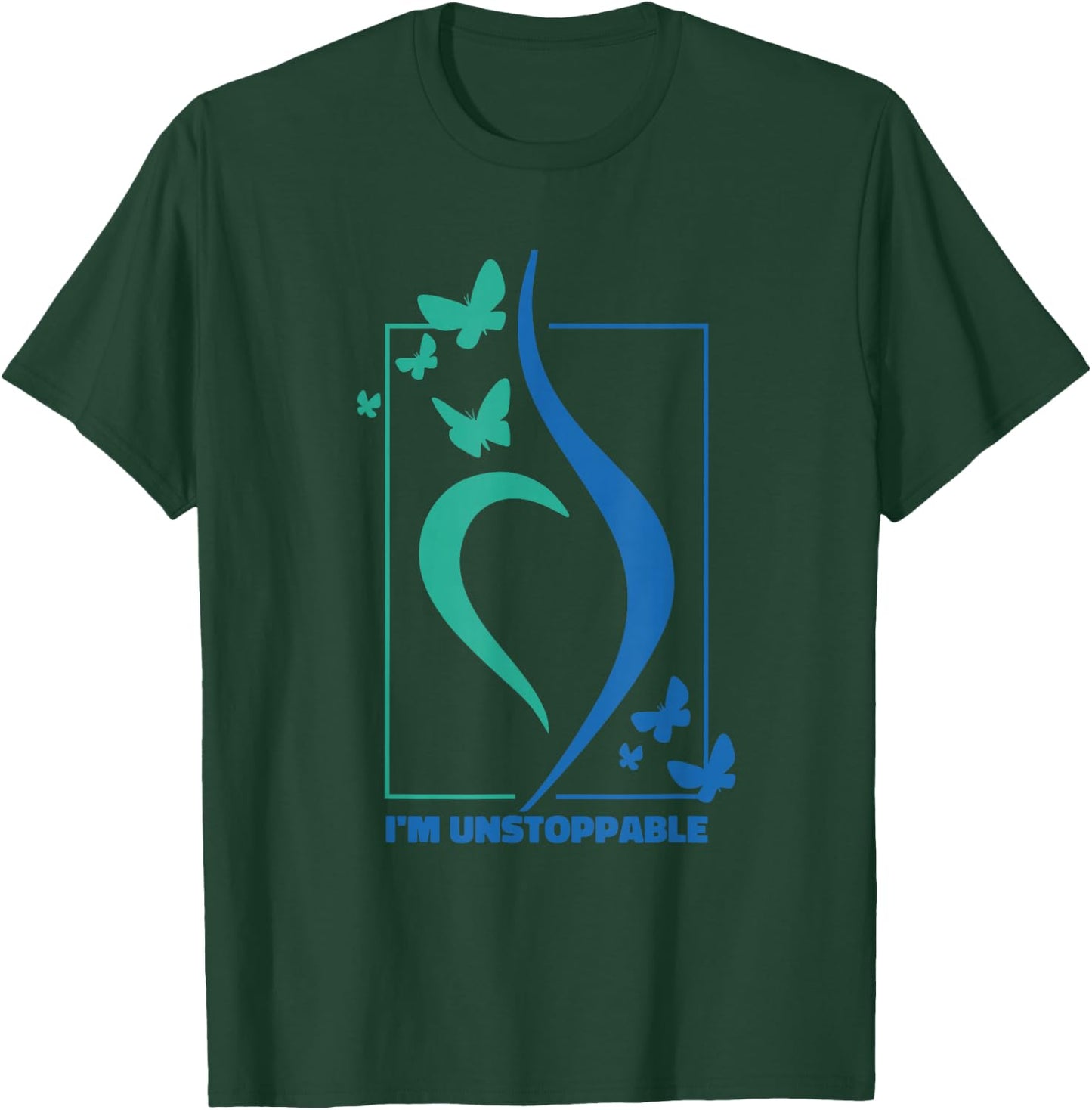 Eating Disorder Awareness Unstoppable Affirmation Strength T-Shirt - T-Shirt | Forest