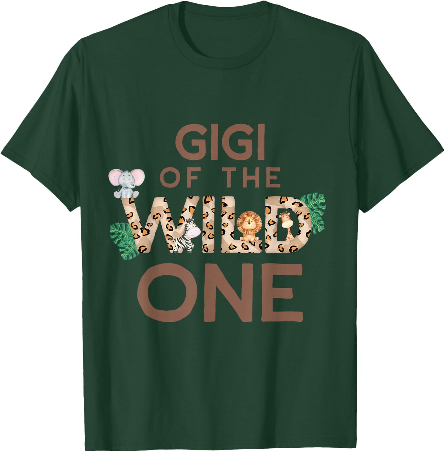 Gigi of The Wild One Animal Safari 1st Birthday Family T-Shirt - T-Shirt | Forest