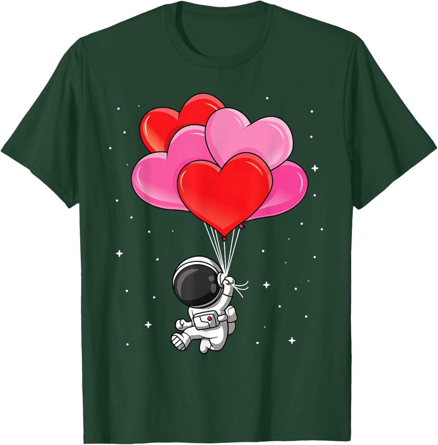 Funny Astronaut Heart Balloons Valentines Day Kids T-Shirt - T-Shirt | Forest