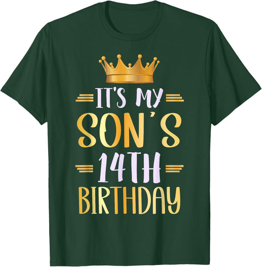 It's My Son's 14th Birthday Happy 14 Years Old T-Shirt - T-Shirt | Forest