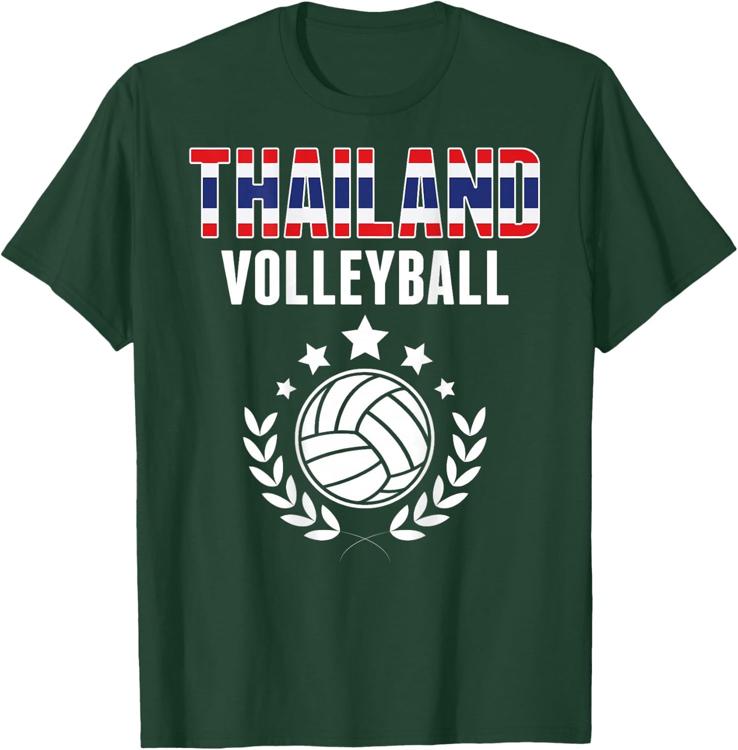 Thailand Volleyball Lovers Jersey - Thai Flag Summer Sports T-Shirt - T-Shirt | Forest