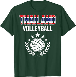 Thailand Volleyball Lovers Jersey - Thai Flag Summer Sports T-Shirt - T-Shirt | Forest