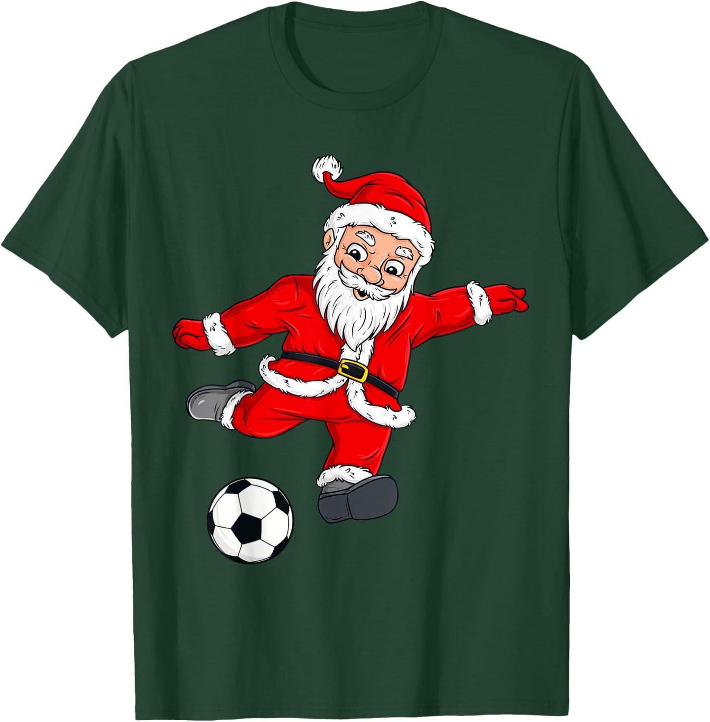 Christmas Santa Claus Soccer Ball Funny Boys Girls Kids Xmas T-Shirt - T-Shirt | Forest