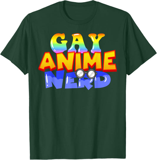 Gay Anime Nerd Funny Anime Lover Pride T-Shirt - T-Shirt | Forest