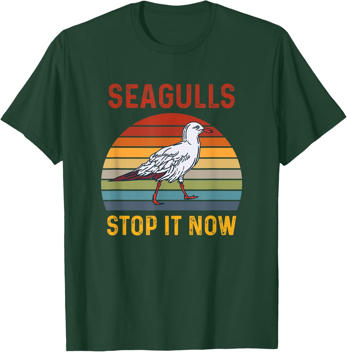 Seagulls Bird Lover Stop It Now Retro Vintage Funny Seagulls T-Shirt - T-Shirt | Forest